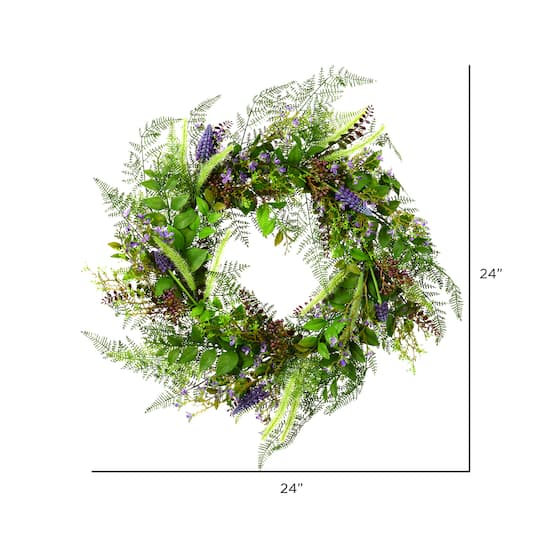 24" Green & Purple Maytime Wreath